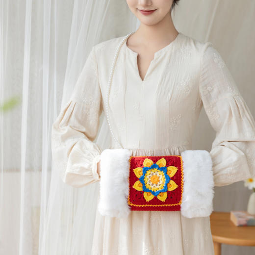 苏苏姐家熙云两用暖手筒手工diy钩针玩偶4股棉毛线团自制材料包 商品图1