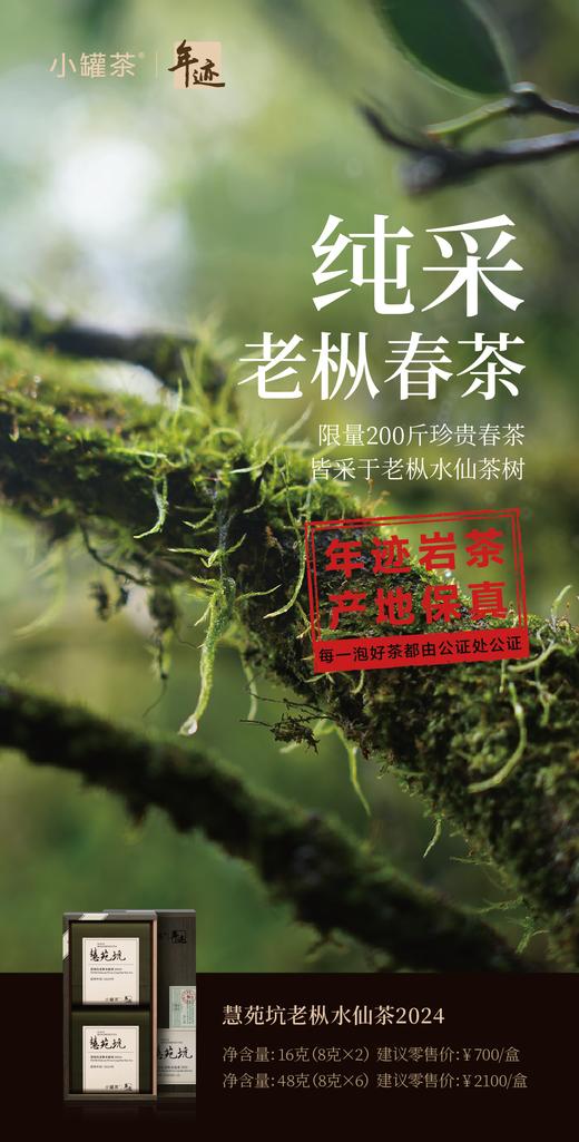 小罐茶旗下•年迹慧苑坑老枞水仙茶2024年份两泡装8g*2泡-共16g茶叶 商品图2