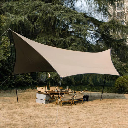 徽羚羊 云凌 六角天幕 黑胶 4.5*4.5M 卡其色 HLY-TM-23013 商品图0