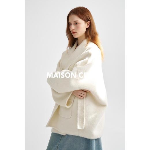 MAISON CECILE柔软双面苏力羊驼羊毛短款宽松大衣 商品图1
