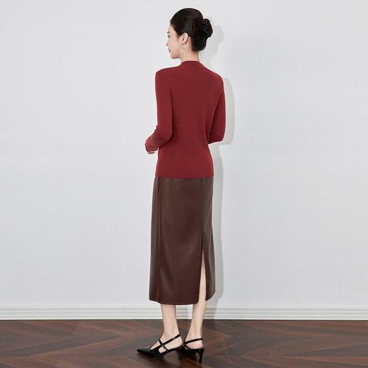 【高货wl】全新升级【铂金会员183/天猫249/差价66】(40847) 洛诗琳秋冬新款高级感精致气质立领玫瑰金扣小香风针织衫 商品图3