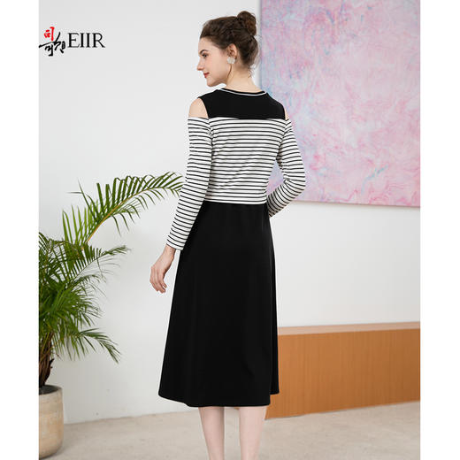 司歌时尚休闲假两件连衣裙露肩长袖弹力拼接A901004Y 商品图2