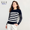ELLE Active秋冬新款休闲条纹圆领套头毛衣时尚毛针织衫上衣 商品缩略图1