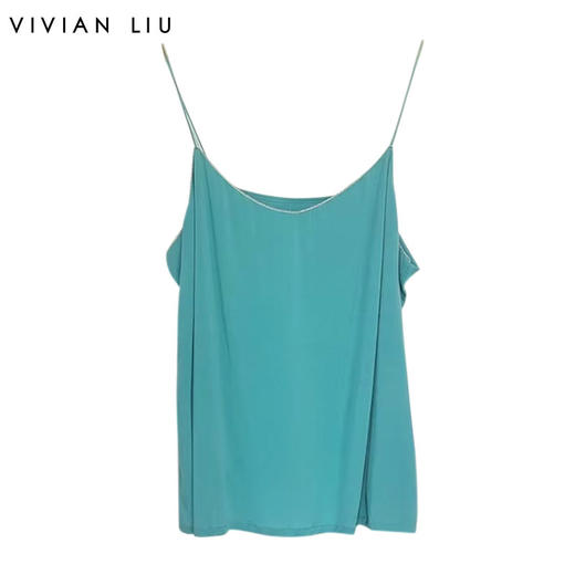 VIVIAN LIU R2423001春女装新款时尚修身细肩带吊带打底背心 商品图0