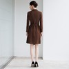 IWY/可可棕色西装连衣裙女春秋新款正式场合职业裙绑带显瘦长裙24Q665-K 商品缩略图2