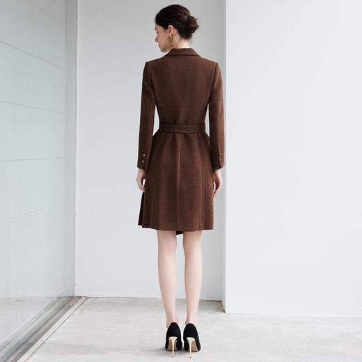 IWY/可可棕色西装连衣裙女春秋新款正式场合职业裙绑带显瘦长裙24Q665-K 商品图2