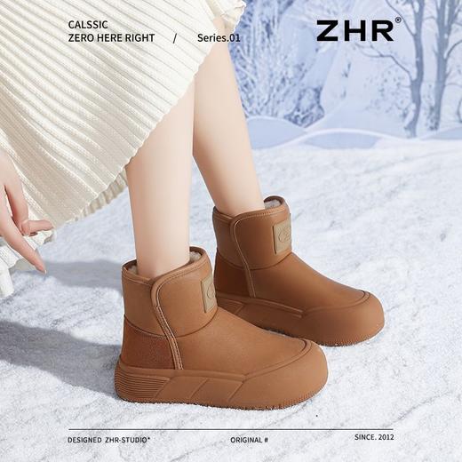 ZHR则则防水厚底雪地靴女新款2024冬季加绒防滑保暖加厚短靴棉鞋 商品图7