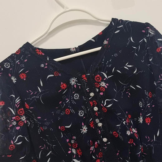 VIVIAN LIU TD2434121夏女装新款圆领印花收腰短袖长款连衣裙 商品图2