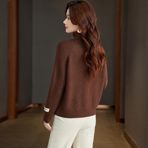 CC-ML-5288娃娃领宽松毛衣打底衫女秋冬厚款洋气内搭小个子针织衫羊毛上衣女 商品图1