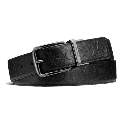 COACH蔻驰 配件系列 马鞍扣双面 皮革 皮带 男款 黑色 宽3.8cm 商品图2