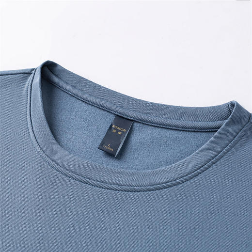 罗蒙男士加绒保暖秋冬长袖T恤含羊毛蚕丝双面磨毛长袖t恤男打底衫 商品图10