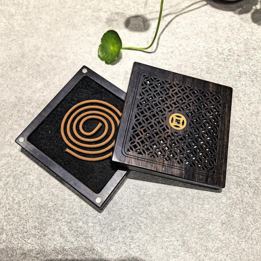 4h荷花/祥云/钱币°镂空盘香盒 商品图4