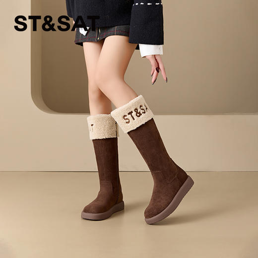 星期六气质百搭绒里美腿长靴SSC4119EUM 商品图0