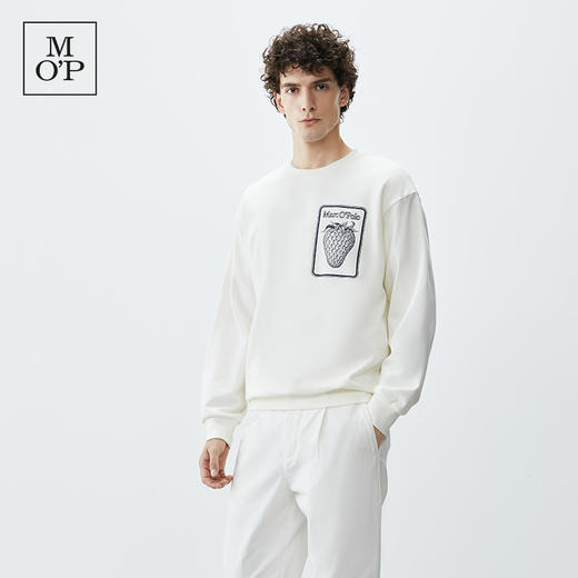 Marc O'Polo/MOP 秋季新款简约质感刺绣宽松纯棉圆领卫衣男士 商品图1