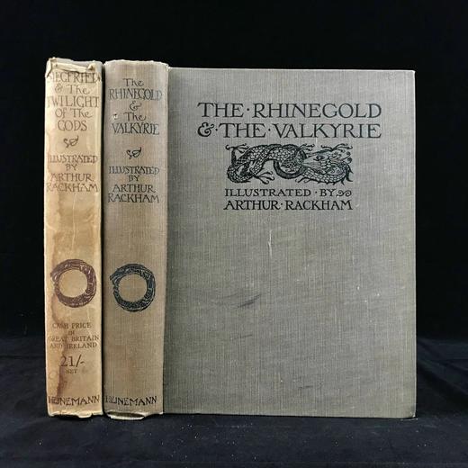1914-30年 瓦格纳《尼伯龙根的指环》（全2卷） 鬼才拉克姆64幅彩色手工贴图 漆布精装16开 商品图0
