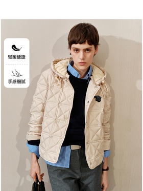 Teenie Weenie小熊字母连帽棉服女冬季外套TTJP244T04W