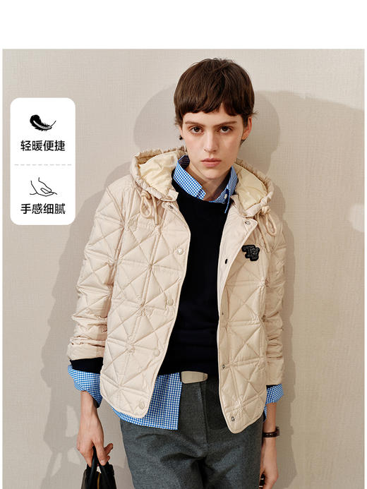 Teenie Weenie小熊字母连帽棉服女冬季外套TTJP244T04W 商品图0