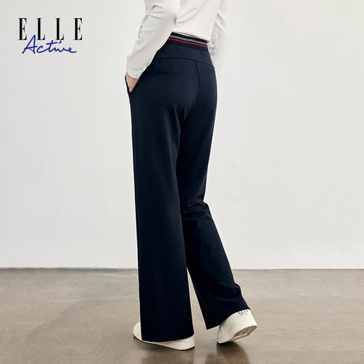 ELLE Active【莱赛尔罗马布】微喇叭宽松裤子女阔腿裤休闲针织长裤 商品图4