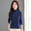 CC-tbrk-X1809时尚绞花半高领内搭短款针织衫女秋冬2024新款宽松厚款打底衫毛衣 商品缩略图3