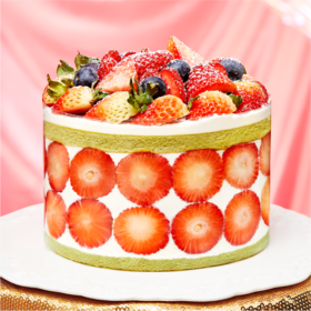 【4英寸】草莓满贯裸蛋糕（2-3人份）