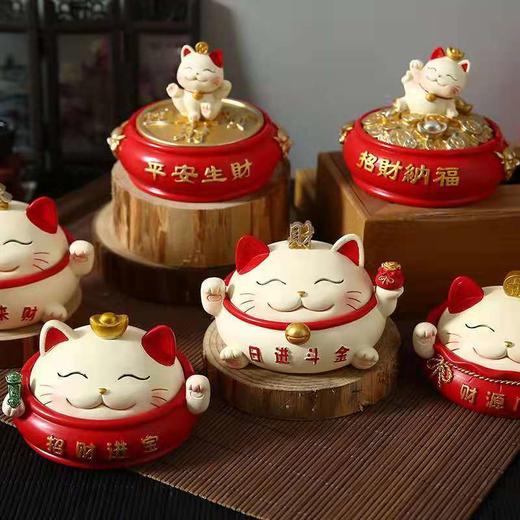 【一物多用！招财猫树脂烟灰缸】创意招财猫中式烟灰缸树脂摆件首饰盒收纳客厅 办公桌装饰开业礼，不仅是烟灰缸，更是家居多变小能手。ry 商品图2