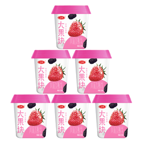 【快递到家-低温】大果块草莓+桑葚风味酪乳260g*6