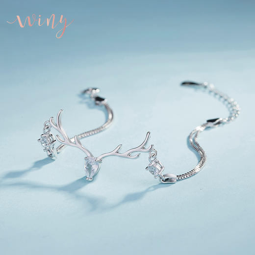 Winy925纯银璀璨鹿角手链高级青蛇圣诞节礼物送女友闺蜜 商品图2
