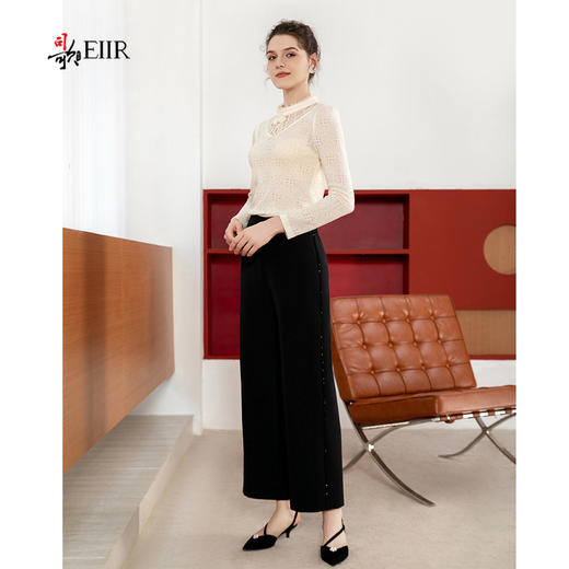 司歌蕾丝百搭打底长袖衫套头上衣弹力T901188X 商品图4