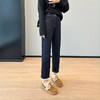 自带瘦腿魔力！2024新款蓄热澳绒加厚小个子保暖高弹小直筒烟管牛仔裤女冬款！ 商品缩略图2