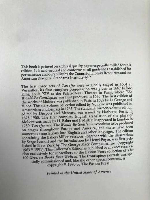 莫里哀两部戏剧《伪君子》《贵人迷》 配多幅插图 豪华皮装16开 商品图4