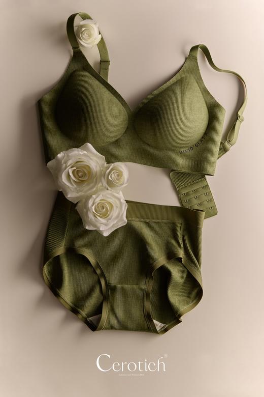 【12.7王炸割肉价】Cerotich山茶花内衣套装女果冻软支撑无钢圈提拉聚拢  奶酪白/香草绿/安可拉红/豆沙粉/魅力黑  M/L/XL 商品图2
