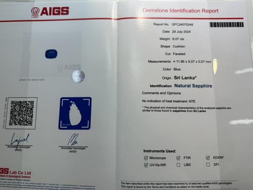 6.07ct刻面蓝宝石戒指 商品图3