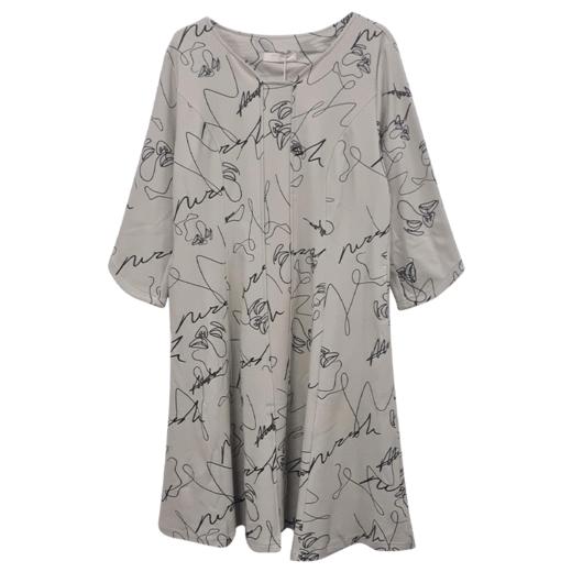 VIVIAN LIU Y2257403秋女装新款方V领宽松长袖印花针织连衣裙 商品图4