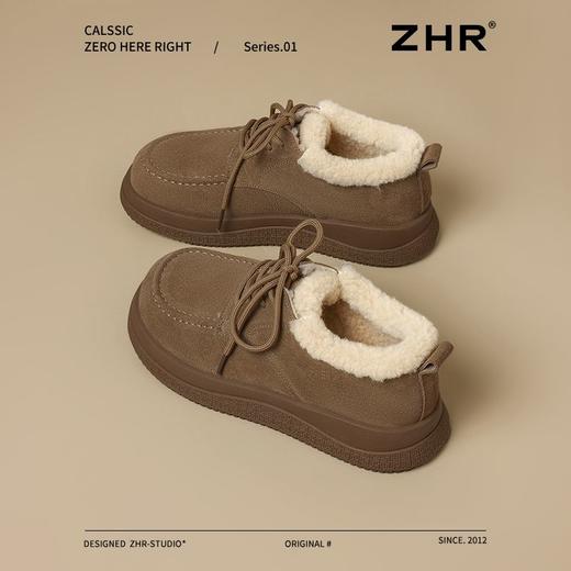 ZHR加绒女鞋2024新款冬季低帮雪地靴叠穿保暖勃肯鞋厚底百搭棉鞋 商品图6