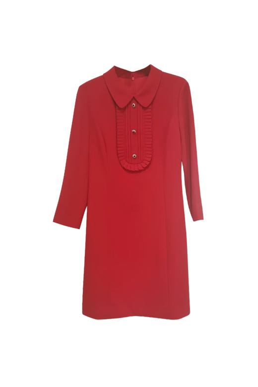 VIVIAN LIU TR2414105梅春女装新款时尚精致翻领直筒长袖连衣裙 商品图5