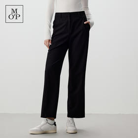 Marc O'Polo/MOP【品牌经典系列】黑色细直筒宽松薄款休闲西裤女