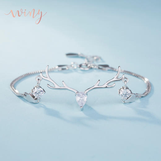 Winy925纯银璀璨鹿角手链高级青蛇圣诞节礼物送女友闺蜜 商品图0