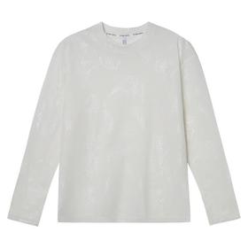 T542潮流时尚高级感中国风植物提花青少年长袖T恤休闲宽松打底