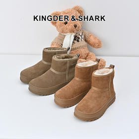 经典鲨2024冬季新款时尚百搭圆头加绒加厚保暖御寒雪地靴女KW133-D58011