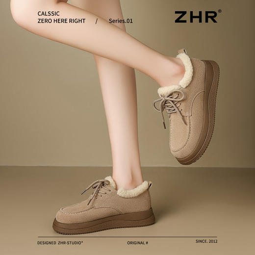 ZHR加绒女鞋2024新款冬季低帮雪地靴叠穿保暖勃肯鞋厚底百搭棉鞋 商品图9