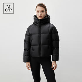 Marc O'Polo/MOP冬季新款黑金短款保暖连帽羽绒服女士面包服