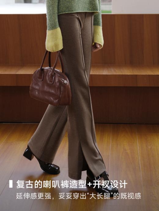 澳洲超细美丽诺羊毛连腰喇叭裤FCE4PAT097 商品图3