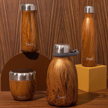 S'WELL保温杯不锈钢保温瓶户外运动保冷水杯男女生礼物 柚木 500ml 商品图6