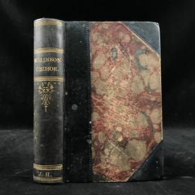 约19世纪中期 笛福《鲁宾逊漂流记》 真皮精装64开