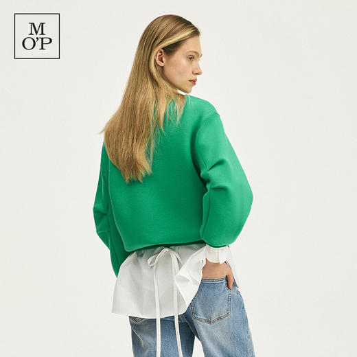 Marc O'Polo/MOP 秋季新款刺绣logo圆领短款宽松套头卫衣女士 商品图3