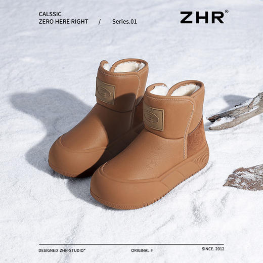 ZHR则则防水厚底雪地靴女新款2024冬季加绒防滑保暖加厚短靴棉鞋 商品图8