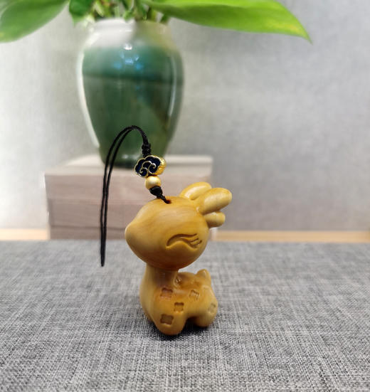 一路平安（鹿）°黄杨小挂件/手机钥匙挂 商品图0