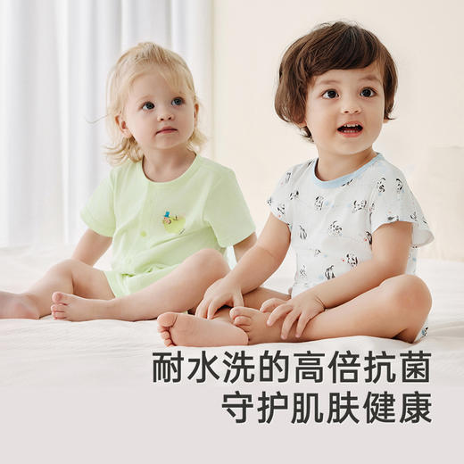 [2件装]英氏纯棉四色5A抑菌哈衣薄款爬服包屁衣连体衣夏季款 商品图2