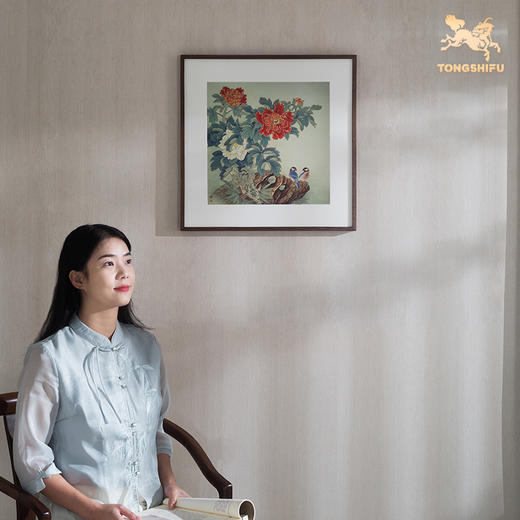 铜师傅 手工錾刻 铜雕画《国色之春》客厅玄关画沙发背景墙装饰画 商品图4