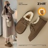 ZHR加绒女鞋2024新款冬季低帮雪地靴叠穿保暖勃肯鞋厚底百搭棉鞋 商品缩略图2